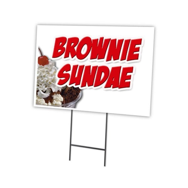 Signmission Brownie Sundae Yard Sign & Stake outdoor plastic coroplast window, C-1216-DS-Brownie Sundae C-1216-DS-Brownie Sundae - main